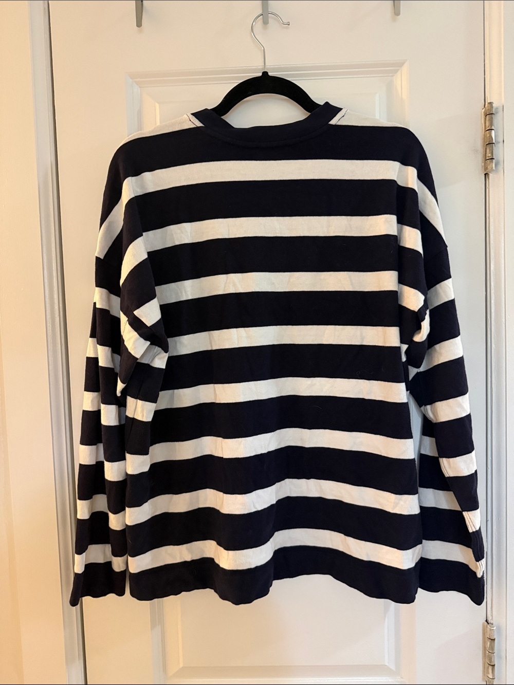 AYR Early Mornings Tee Navy and White Striped Long-Sleeve Shirt - Picture 3 of 3